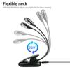 Clip-on Led Light 2pcs Arms Multipurpose Adjustable Dimmable Rechargeable Super Bright Reading Lamp
