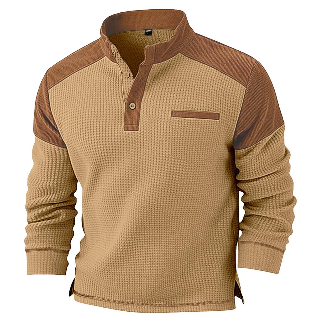 Men's Casual Long Sleeve Hoodie Stand Collar Corduroy Sweatshirt Spring Autumn 2026 Fashion Urban Style Polyester Fiber