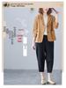 Women's 2024 Spring/Autumn Cotton-Linen Loose Casual Blazer - Plus Size, Long Sleeve, Short Jacket