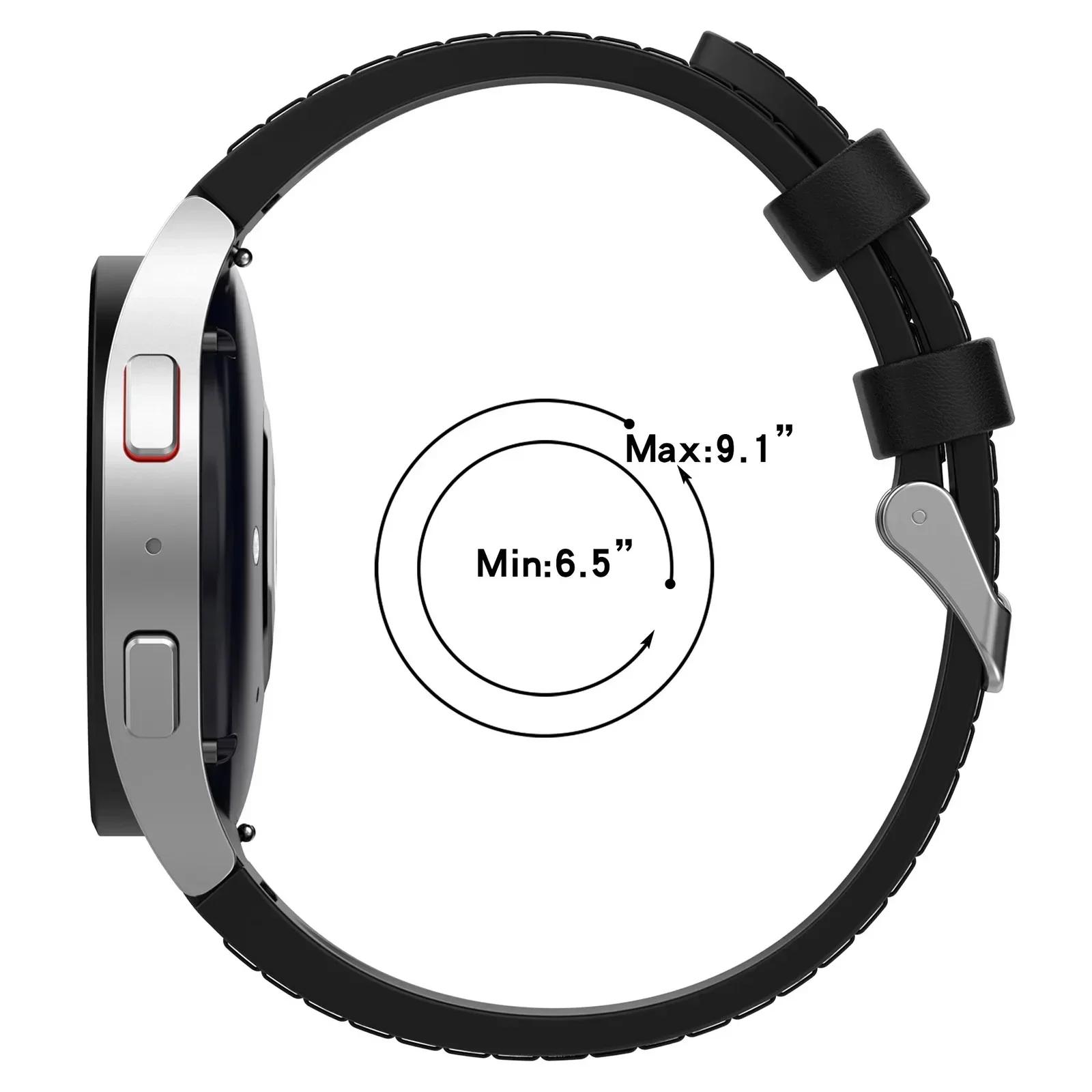 

Класичний шкіряний силіконовий ремінець для годинника Samsung Watch 6/5/4 40 44 мм 4/6 Classic 42 43 мм 46 47 мм шкіряний зернистий ремінець для Galaxy Watch 5pro 45 мм Watch 4 5 40mm 44mm