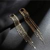 Elegent Bling Long Tassel Multi-layer Chain Rhinestone Earrings New Trendy Korean Heart Earrings Buckle Party Jewelry Gifts