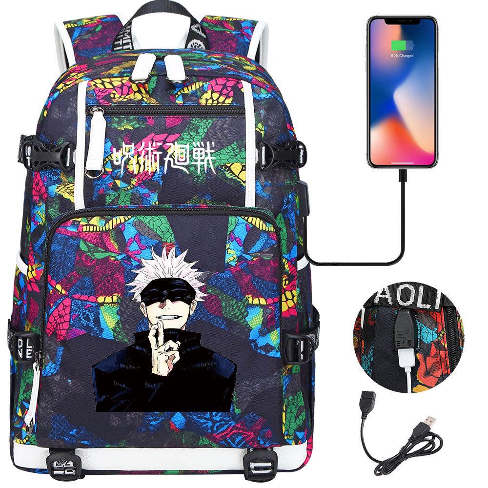 Mochila con Auriculares USB Estampados de Jujutsu Kaisen