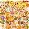 100 Thanksgiving Waterproof Stickers PP Material Waterproof No Repeatable Stickers DIY Water Cup Luggage Skateboard Refrigerator