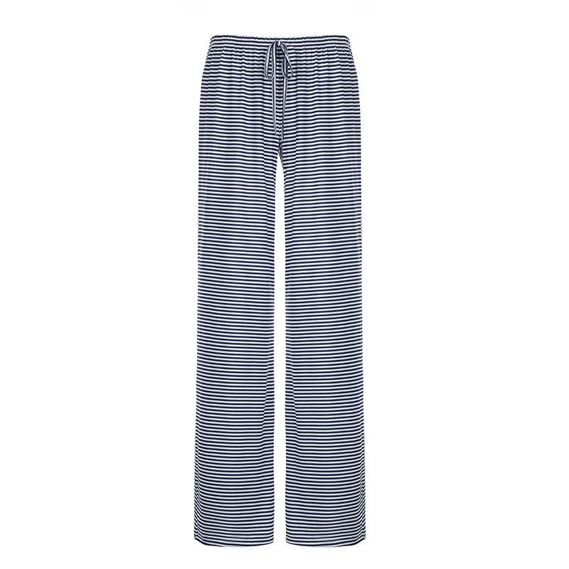 

Fashion Minimalist Ins Blue Stripes Knitted Casual Pants Blue L