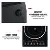 200-2200W Induction Hob Cooker 2 Stove Electric Induction Hob With Ultra-thin Body 8 Levels Temperature Control Black 27.6"" * 15.7"" * 3""