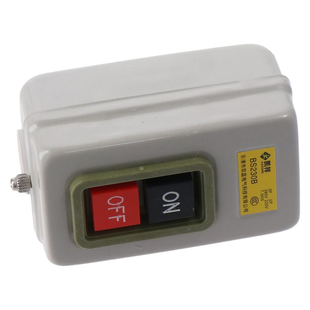 10A Ein/Aus Start Stop Schalter AC 220V/380V 3 Phase Elektrische Motor Schalter Schaltung Steuert