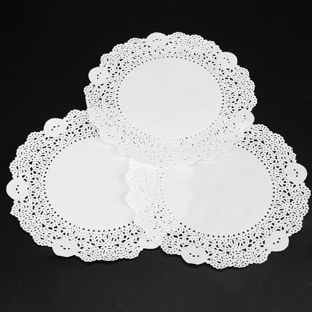 180Pcs Hollowed Decorative Paper Doilies Cake Mat Crafts Wedding Party Decoration