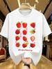 Clothing Summer Women's T-Shirt 12 Styles Strawberry Print Women's T-Shirt Patterned Harajuku L