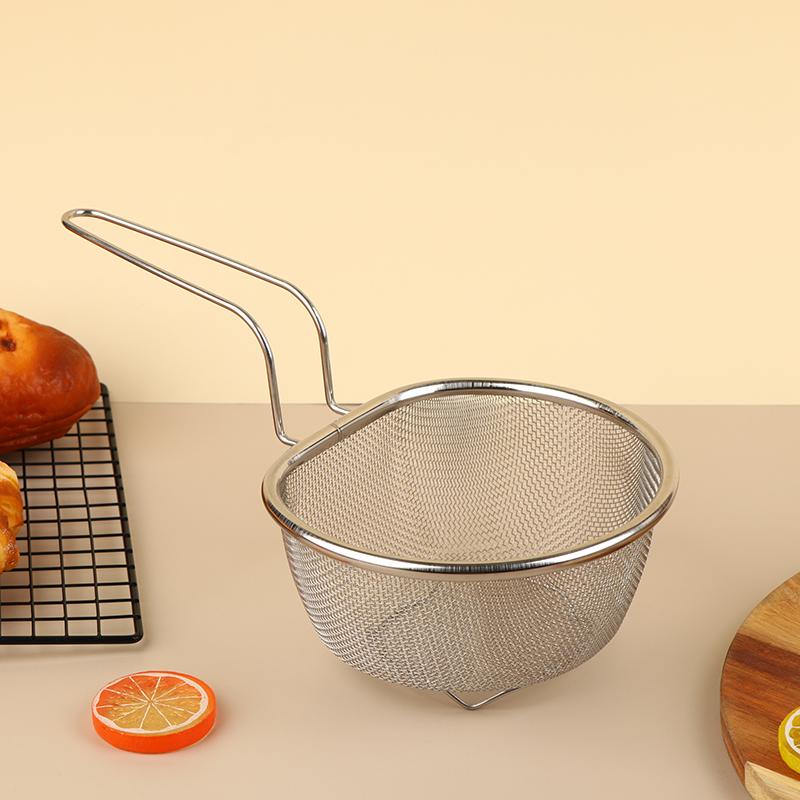 316 Stainless Steel Colander Flour Sieve Kitchen Lo Mein Strainer Deep Frying Basket Chafing Dish Versatile Cooking Utensil