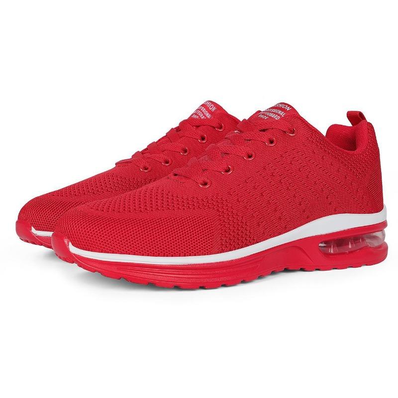 Large Size Men's Shoes, Sports and Leisure, Fly Woven Breathable and Lightweight Running Shoes, Air Cushion Couple's Shoes