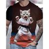 Funny Men's T-shirts Cute Cat 3D Print Tops Men Women Short Sleeve Tee Oversized Streetwear T Shirt Casual Simple Men's Clothing