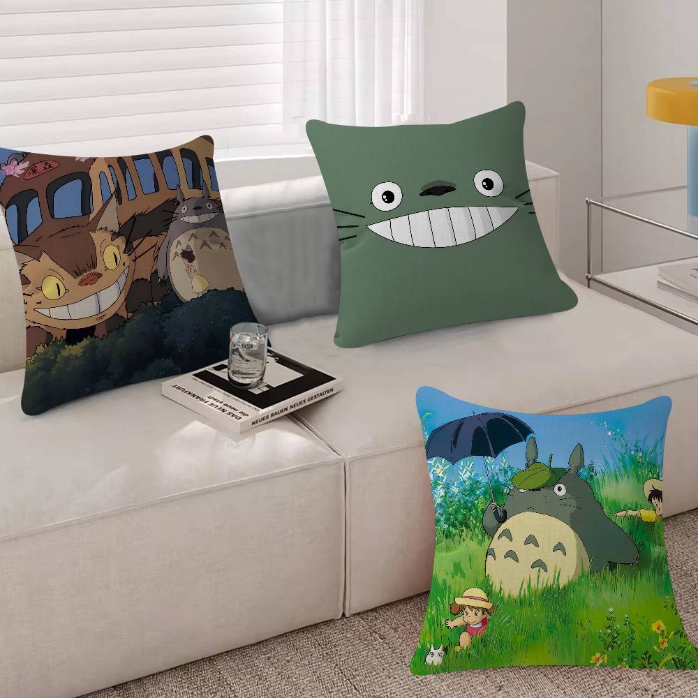 Cartoon Cute T-Totoroes Double-sided Cushion Cover Car Throw Pillow Case For Sofa Car Christmas Gift