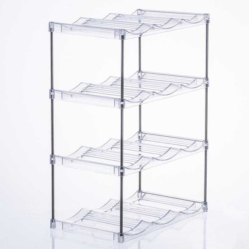 Stackable Water Bottle Organizer Holder For Clear Wine Rack Cup Bottle Holder For Cabinet Home Countertop Fridge Pantry Shelf