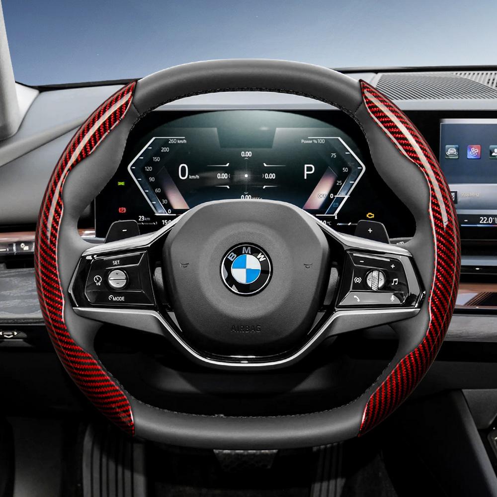 Suitable for BMW Carbon Fiber Texture Steering Wheel Cover X3 3 5 2 4 1 7 8 Series X1 X5 X2 X4 X6 X7 iX I4 I5 I7 Z4 XM  iX1 iX2