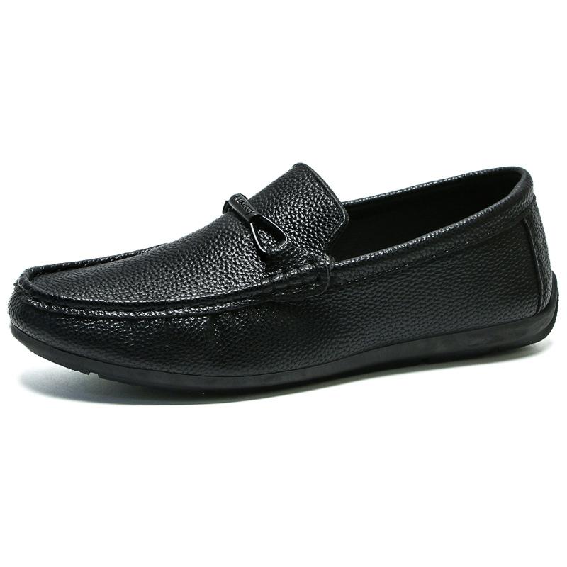 Hot Sale Black Leather Loafers Men Slip-on Casual Shoes Breathable Soft Mocassin Man Comfortable Social Shoe Male Driving Flats