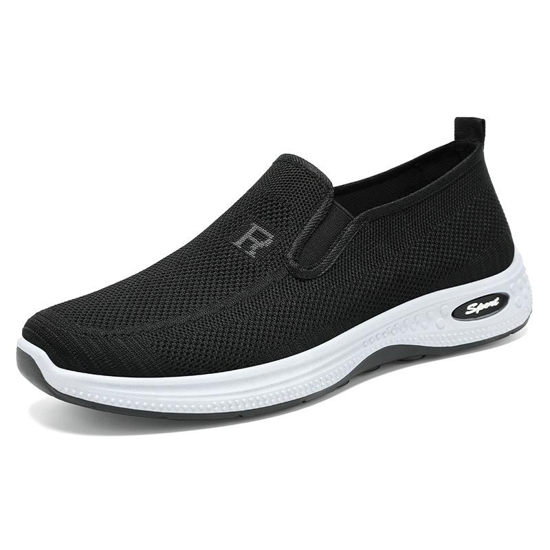 Shoes Men's Casual Shoes Flying Woven Breathable Mesh Shoes One Pedal Lazy Shoes Dad Shoes Soft Sole Comfortable Single Shoes Men's Shoes