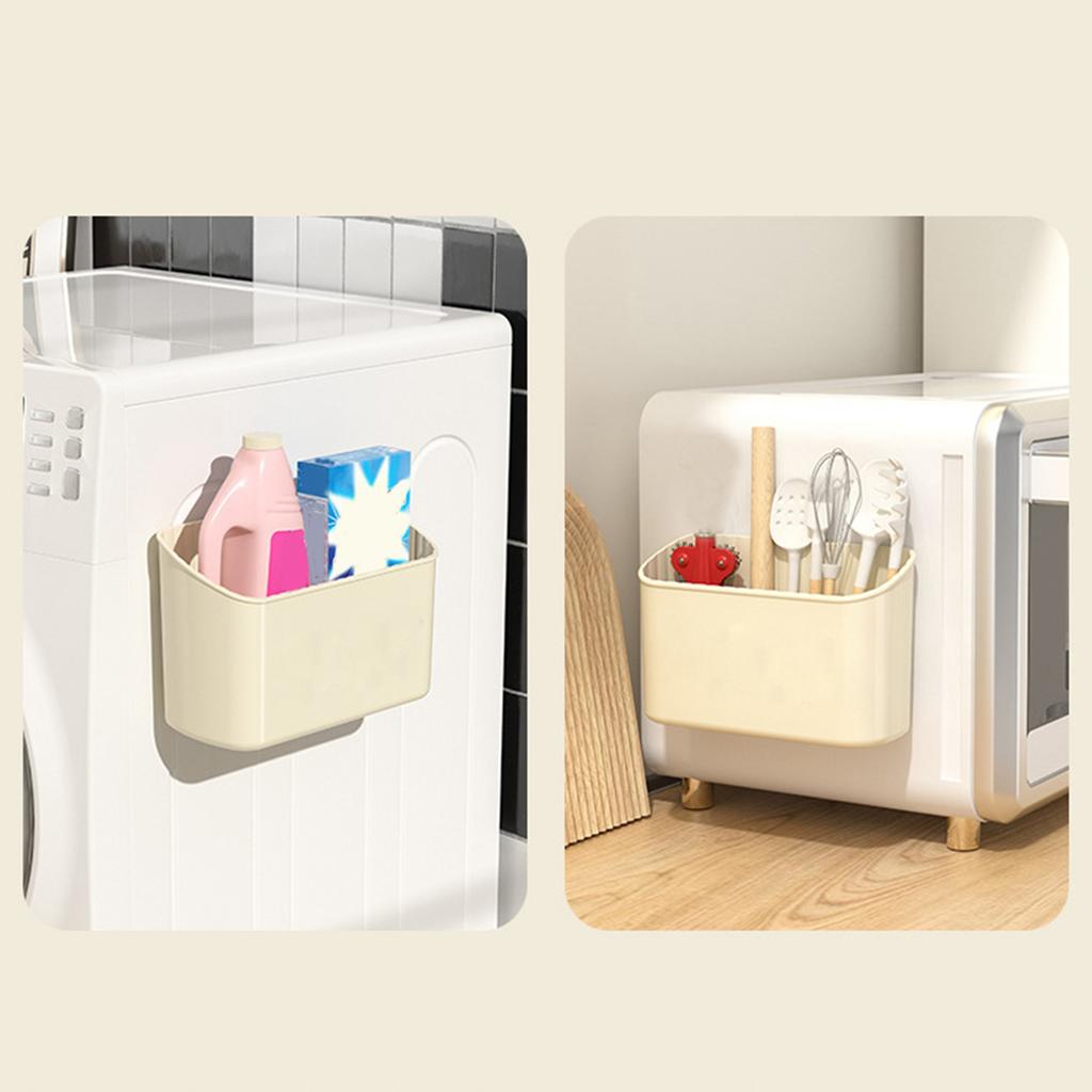 Magnetic Wall Storage Box Large Capacity Plastic Refrigerator Side Organizer for Kitchen Dining