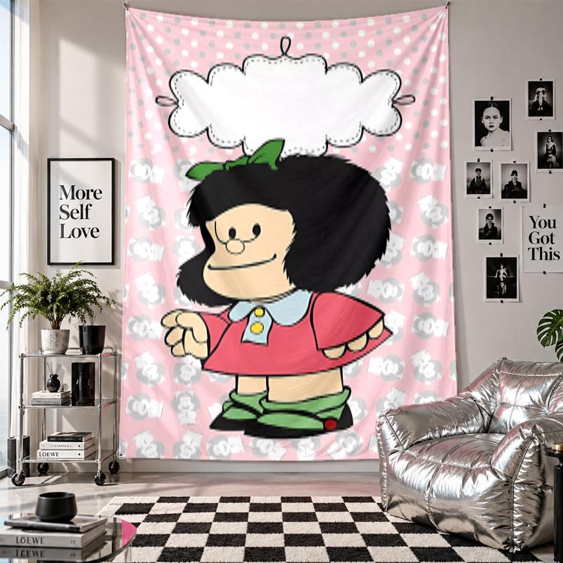 Wall TapestryMafalda Art Hanging Cloth Decorative Background Cover for Room Decoration