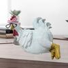 Good Morning Chicken Figurine Resin Sitting Lying Hen Statue Sculpture Home Office Desktop Bookshelf Decoration Ornament Festival Gift