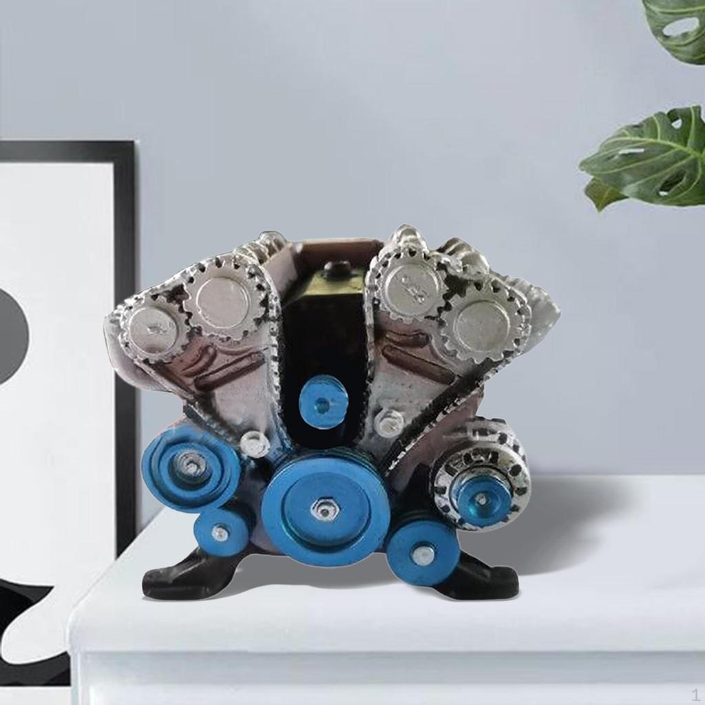 Resin Engine Ornaments Industrial Style Models Sculpture for Study Room Office Desktop Decor