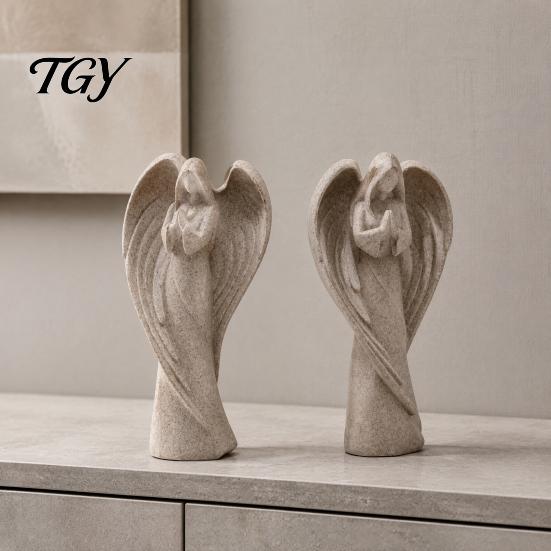 Artistic Sculpture for Study Praying Angel Statue, Abstract Guardian Figurine, Religious Prayer Elegant Tabletop Decoration Home Mantel Church Indoor