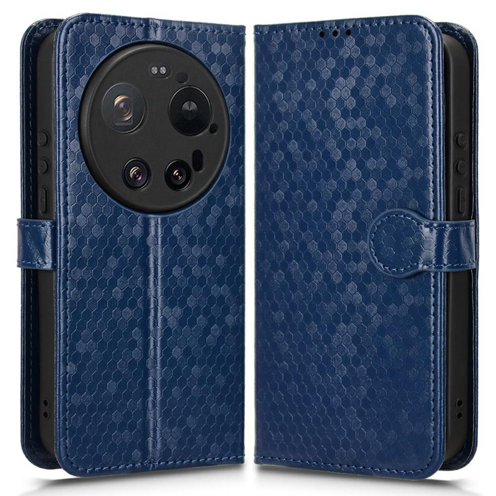 Para Xiaomi 17 Ultra 5G Capa Carteira Padrão de Pontos Estampado Couro PU Capa de Telefone com Alça de Pulso