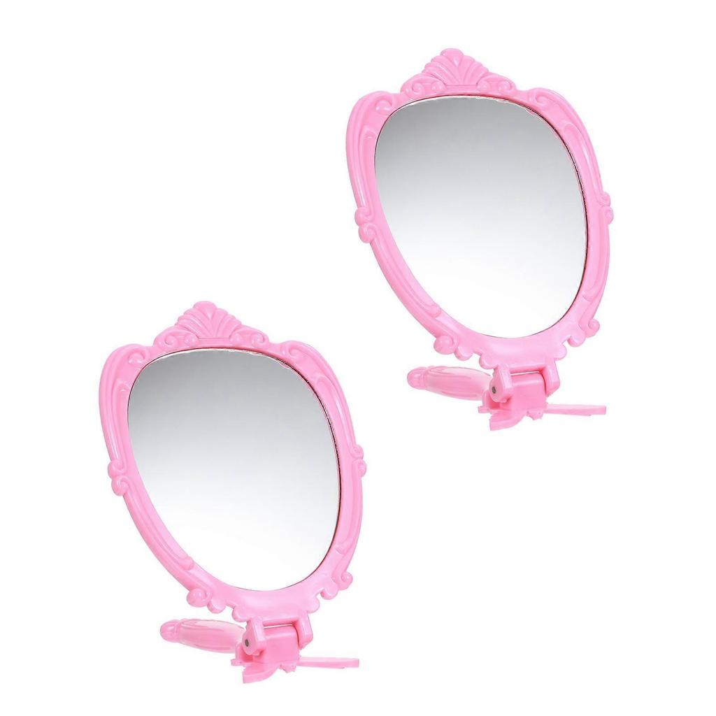 Makeup Mirror Handheld Mirror for Cosmetic Use 2Pcs Foldable Portable Design
