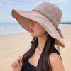 Summer Braided Bowknot Fishermen Hat for Women Wide Brim Fordable Sunshade Lace-up Bucket Cap Korean Girl Lady Travel Visor Hats