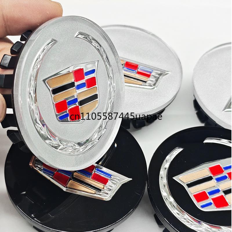 67mm 4pcs Car Wheel Center Hub Caps Cover Emblem Accessories for Cadillac Escalade CTS CT5 XT5 XTS XLR BLS SLS STS ATS XT4 CT4
