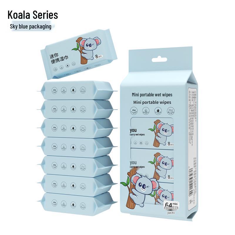 Paquete de Viaje Mini Toallitas Húmedas: 8 Toallitas Húmedas para Bebé por Paquete, Especialmente para las Manos de los Niños