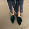 2025 Korean Style Pointed Toe Square Heel Slip-on Women's Fashion Flats