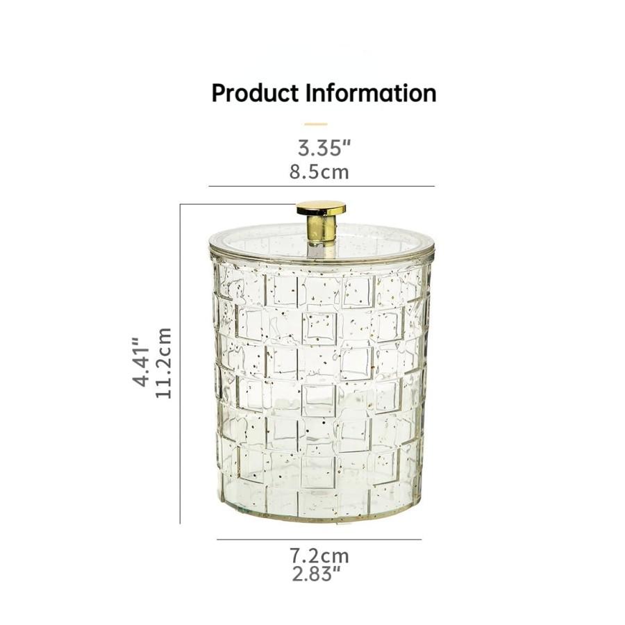 

Qtip Holder, Cotton Swabs Holder Jars with Lids Vanity Storage Jars for Cotton Ball, Swabs Floss, Makeup Sponges Organizer