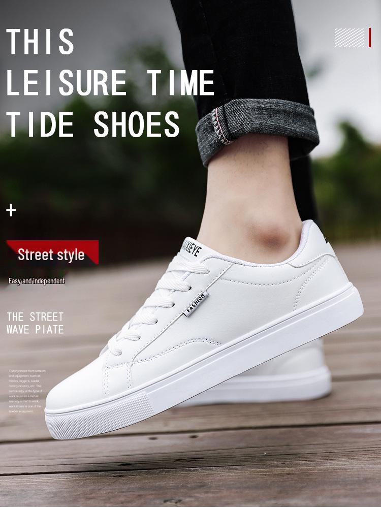 Spring 2024 Men's White Sneakers - Korean Style, Trendy, Versatile, Casual Sports Fashion Footwear for Teens