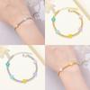 925 Silberfarbenes Blumenpflanzen-Armband Gold Schönes Exquisites Armband Einheitsgröße Schmuck Jubiläums-Accessoire Geschenk