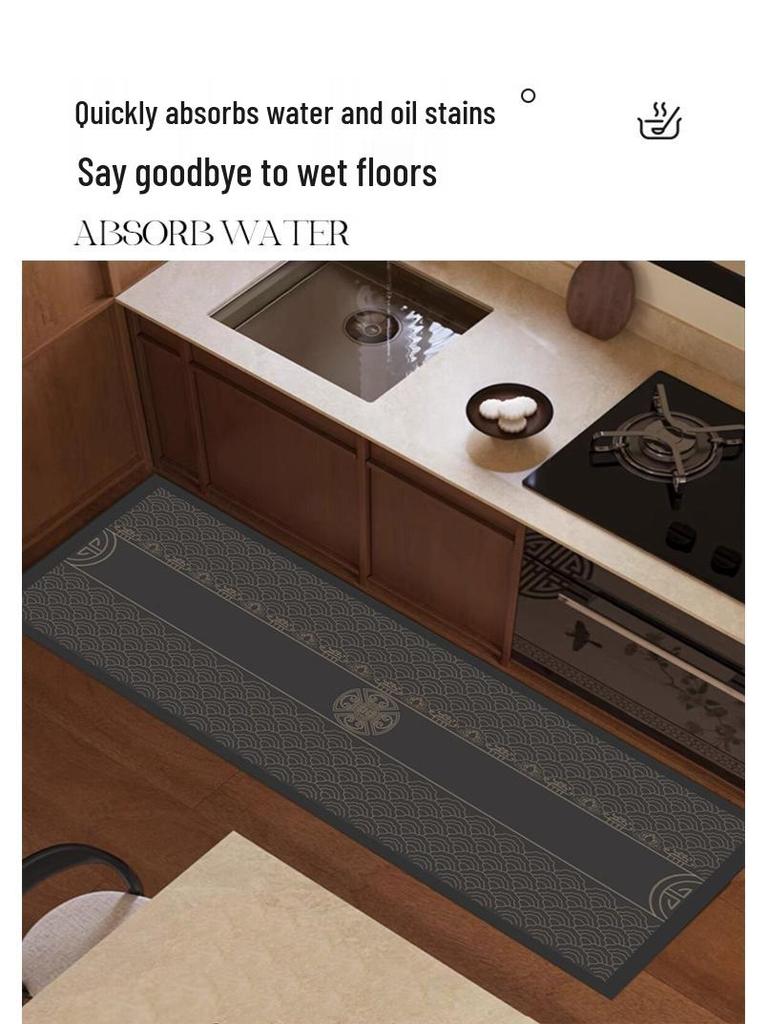 Chinese Style Diatomaceous Earth Non-Slip Kitchen Floor Mat: Oil-Proof, Washable, Water-Absorbent, and Quick-Drying