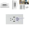 2er-Pack Stilvolles 2-Steckdosen 2-USB-Anschlüsse Wandsteckdosen-Ladegerät Panel-Set