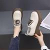 Thick-soled soft leather British style new lace-up small leather shoes retro thick-heeled single shoes