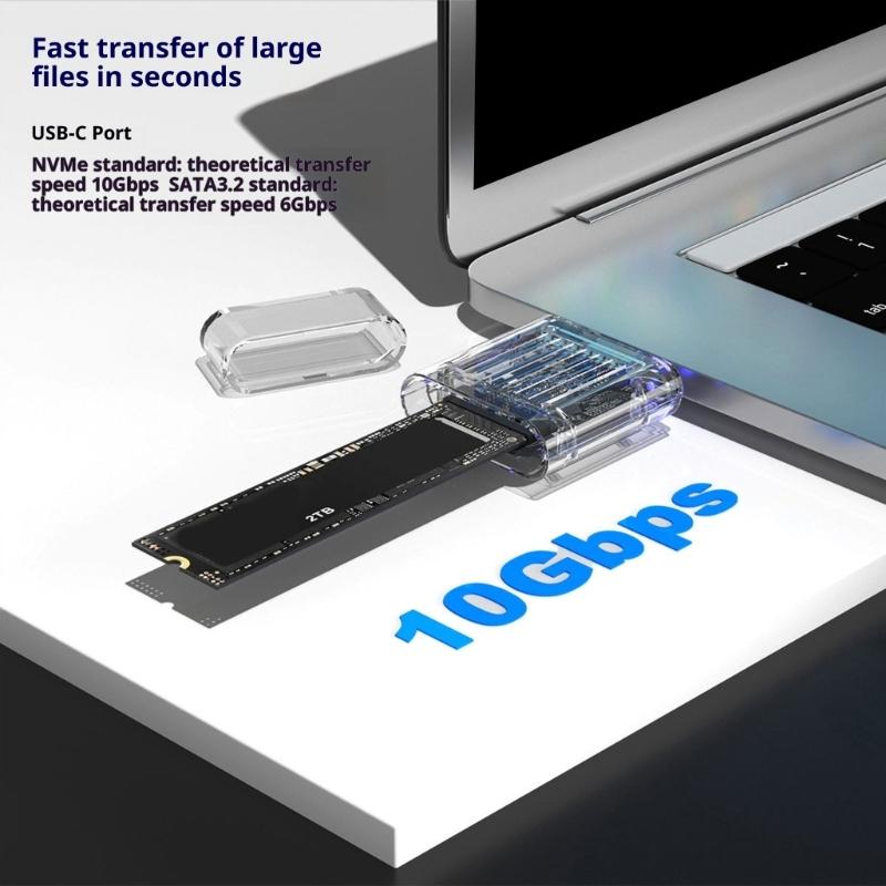 Portable Split Type M.2 Externally Hard Drive Case for Quick Installation and Enhances Data Security Protections