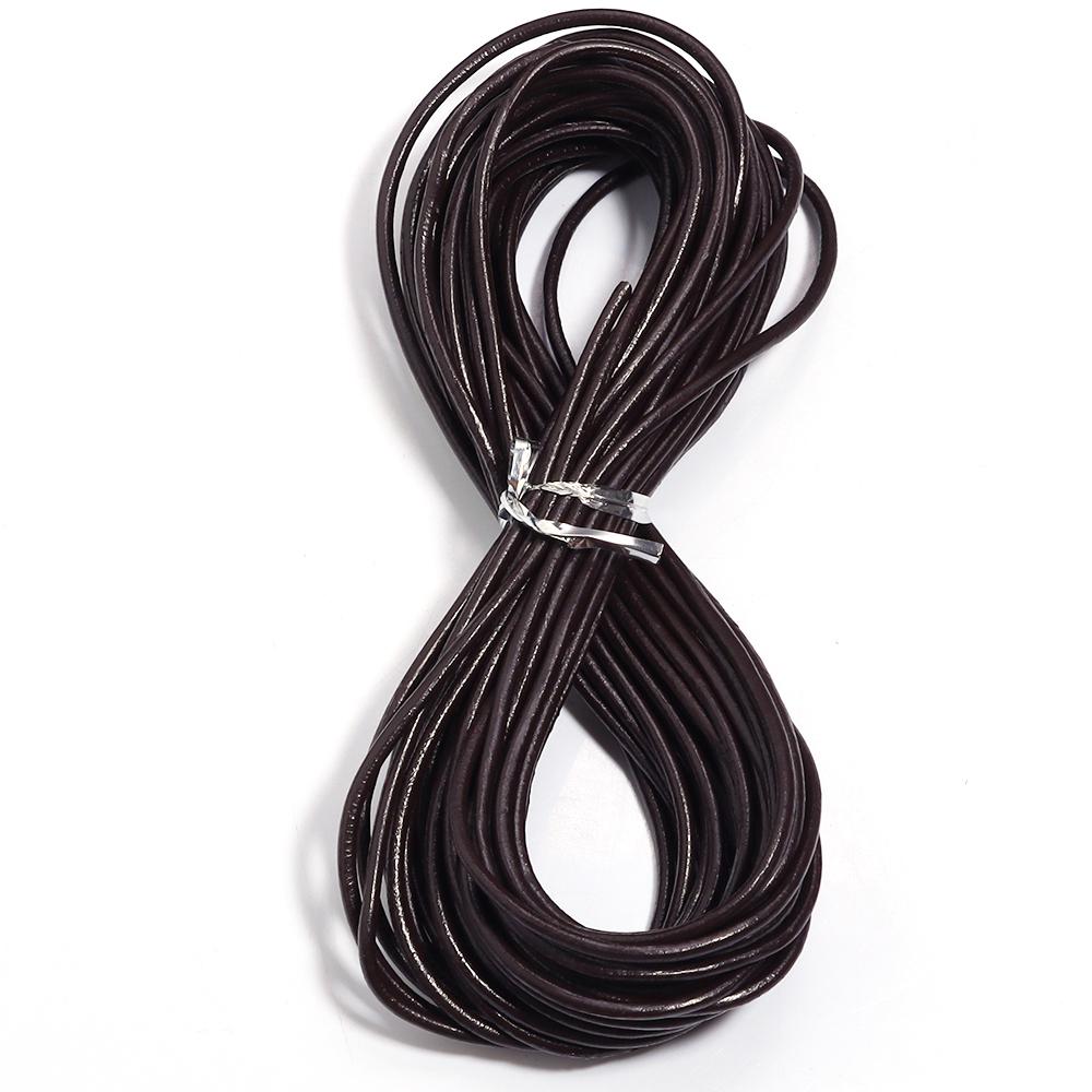 10yards/lot Genuine Leather Cord Dia 1/1.5/2/3mm Colored Round Leather Rope For DIY Bracelet Necklace Jewelry Making Accessories