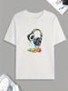 Headphone Drip Paint Print T-Shirt, Men's T-Shirt, Summer, Spring, Autumn Casual Short Sleeve T-Shirt, Top As a Gift, PLUS SIZE