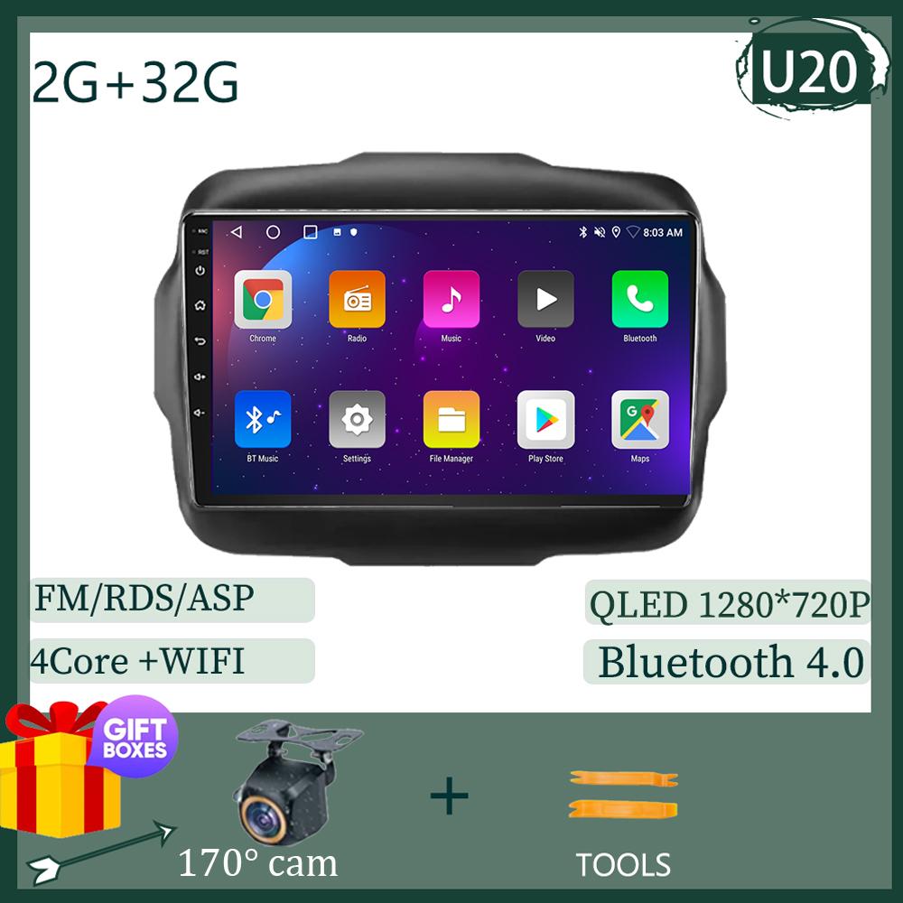 

For Jeep Renegade 2016 2017 2018 2019 2020 Android 13 Multimedia Video Player Navigation Stereo NO 2DIN DVD 5G WIFI HDR Screen