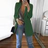 Kvinner Solid åpne frontlommer Cardigan formell dress Langermet bluse frakk