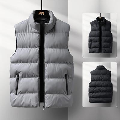 2021 Autumn and Winter Men's Down Cotton Jacket Vest Casual Men's Jacket Thickening Trend Winter Large Size Waistcoat Vest Vest