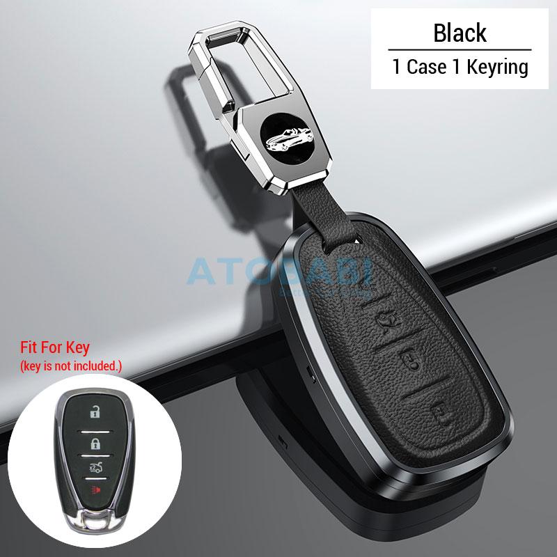 Aluminum Alloy With Leather Car Key Cover Case Bag For Chevrolet Camaro Malibu Traverse Blazer Equinox 2019 Cruze XL8