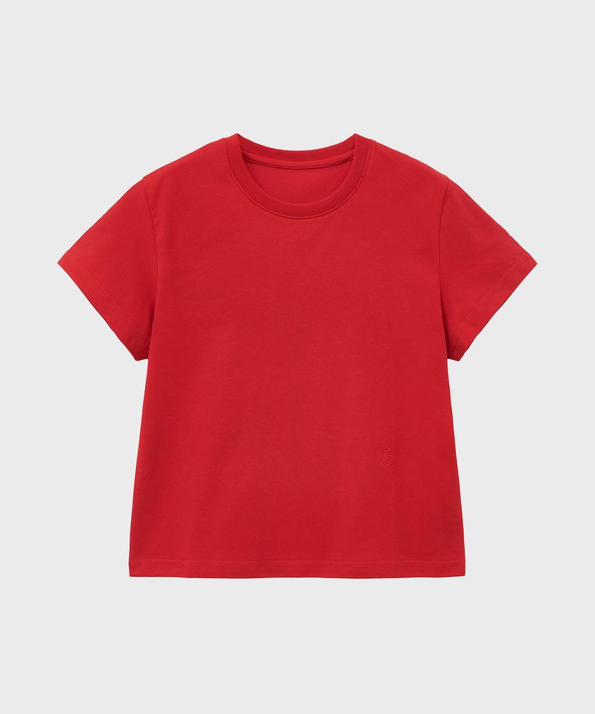 NOIRER FOR WOMAN Supima Cotton Luxe Crop T-Shirt (Red)