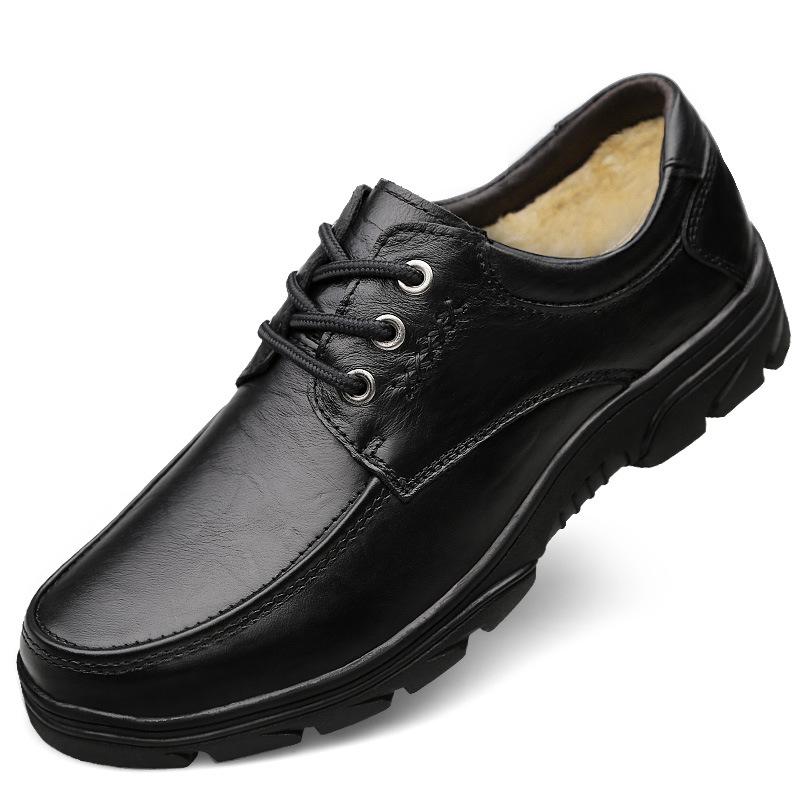 

Зимние бархатные повседневные мужские туфли мужские туфли для среднего и пожилого возраста первый слой коровьей кожи туфли для папы мягкая подошва толстая подошва дышащие кожаные туфли 46