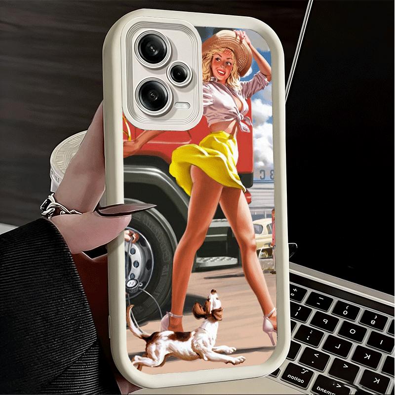 Retro Poster Style Pin Up Girls Soft Phone Case for Xiaomi Redmi Note 15 14 13 12 11 Pro Plus 10S 11S 4G 11T 5G Shell Silicone F