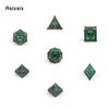 7 Pcs Black Green Skull Metal Dice Solid Metal Polyhedral Dice Set Suitable for Role-Playing RPG Board Game Card Game