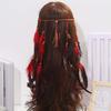 Intricate Beadwork Long Feather Headpiece Tribal Feather Hair Extensions  Music Festival Look