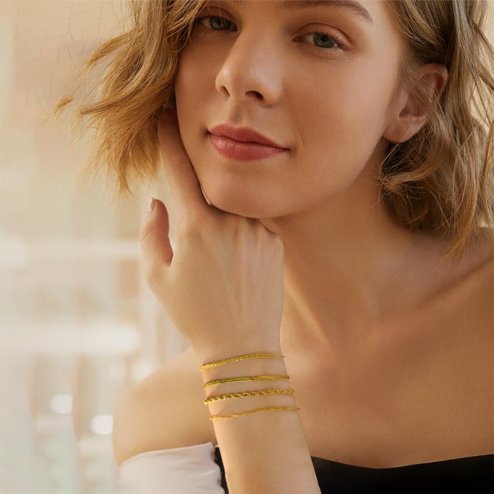 Stainless Steel Gold Color Bracelet Twist Figaro Cuban Chain Bracelets Women Trendy Minimalist Jewelry Gifts